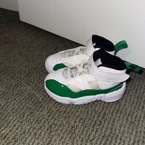 Green and White Toddler Jordans
